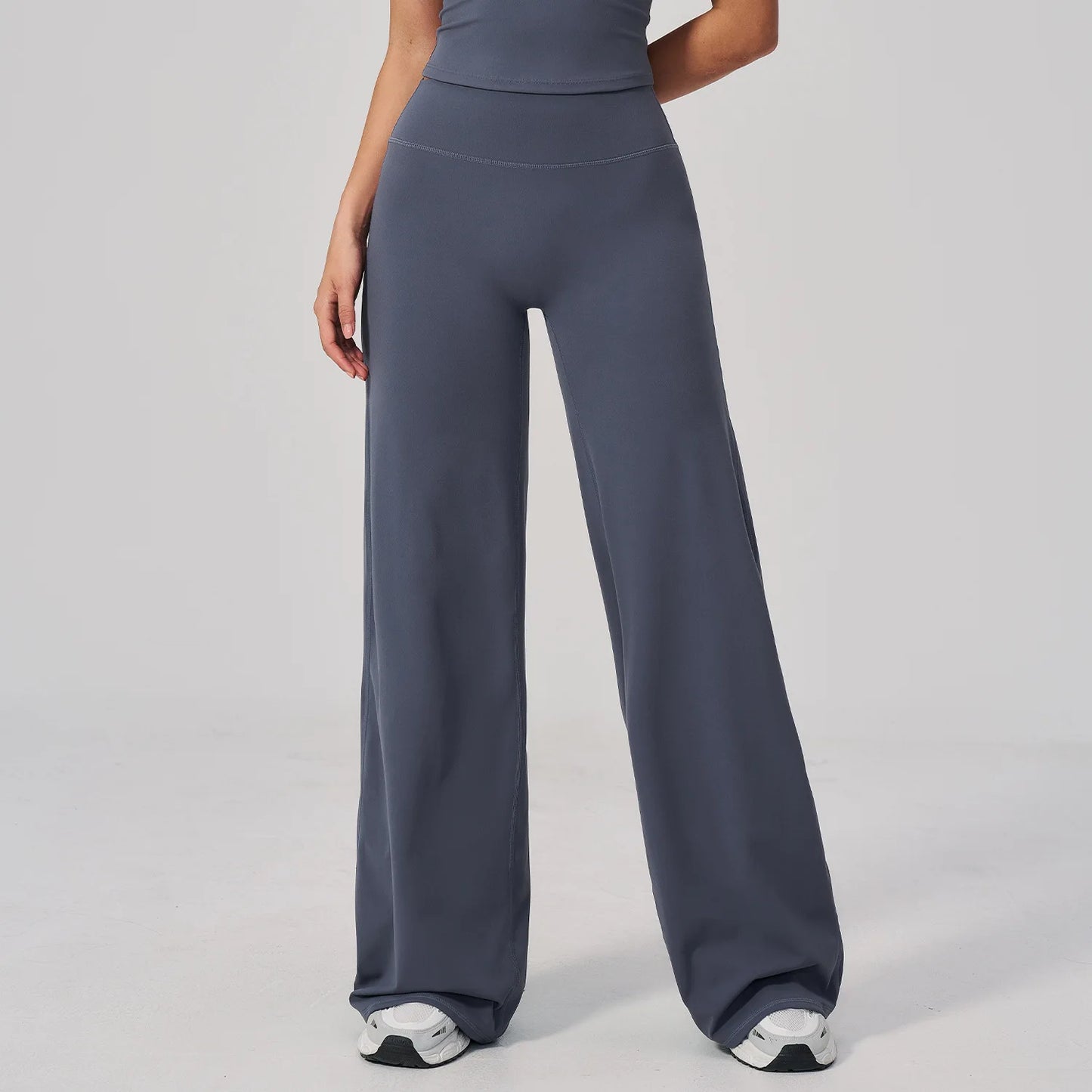 High Waist Wide Leg Yoga Pants Women Butt Lift Workout Trousers Flare Leggings Tummy Control Gym Fitness Straight Leg Bottoms