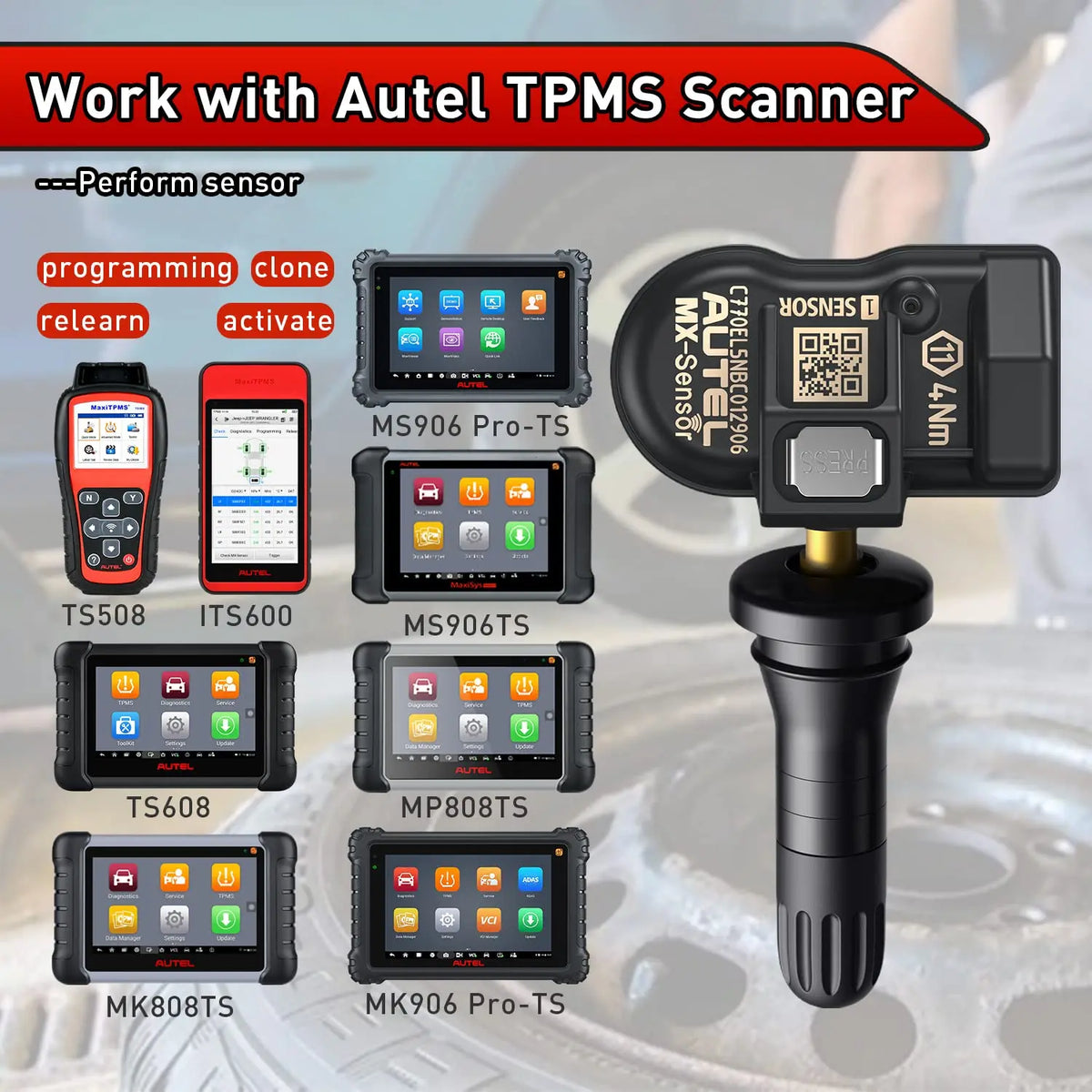 Autel Sensor TPMS 2in1 315MHz 433MHz MX-Sensor Tire Pressure Monitor System Sensor OE-Level Programmable Cloneable TPMS Sensor