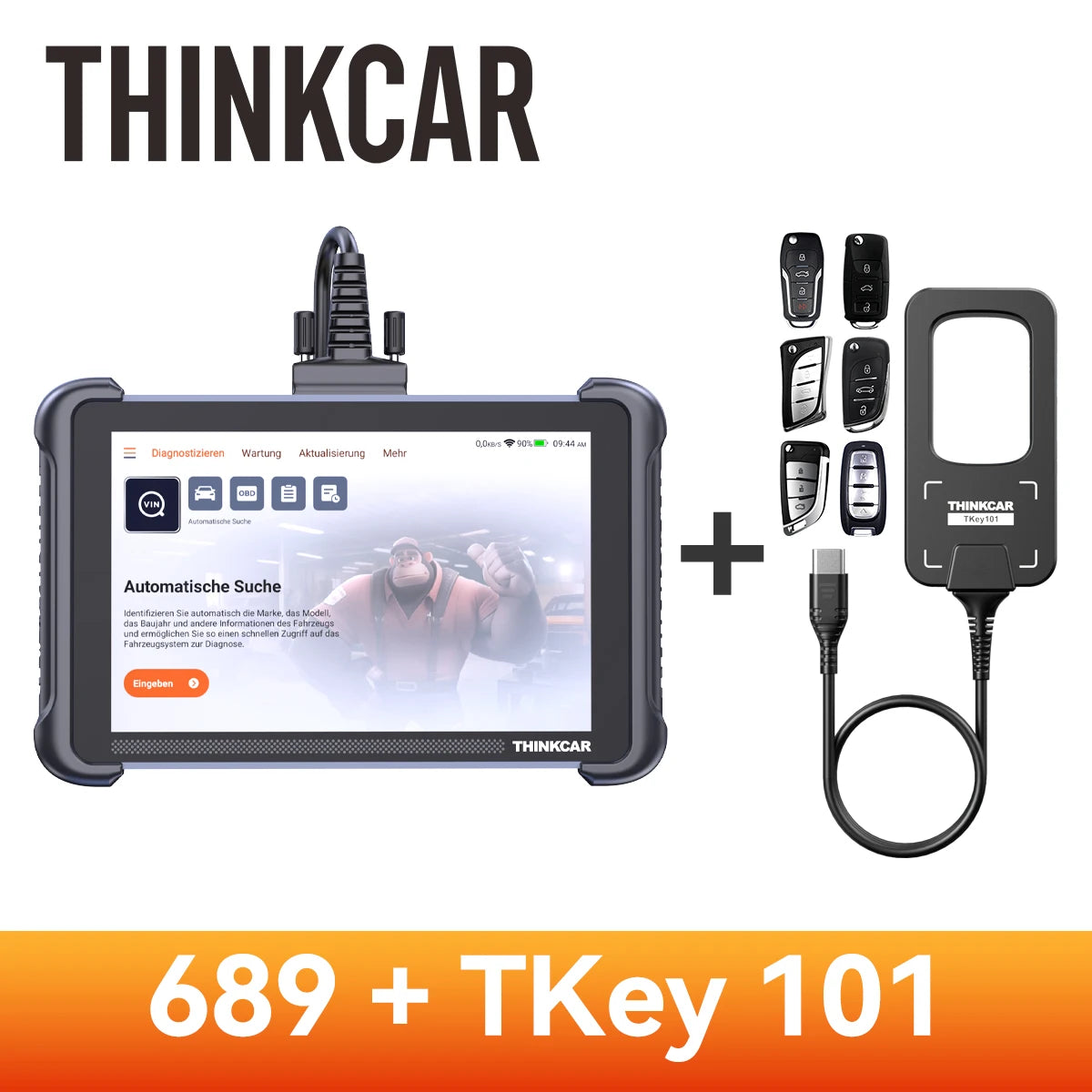 THINKCAR THINKSCAN 689 Bidirectional Scan Tool With CANFD&DoIP OBD2 Scanner ECU Coding Bi-Directional Control 34 Reset Free