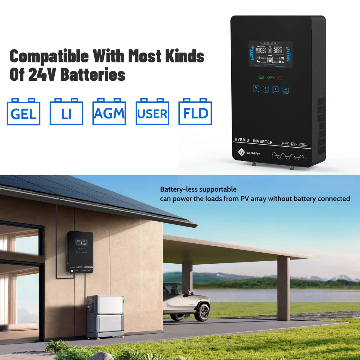 Sumry Hybrid Solar Inverter With Mppt Charger Pure Sine Wave