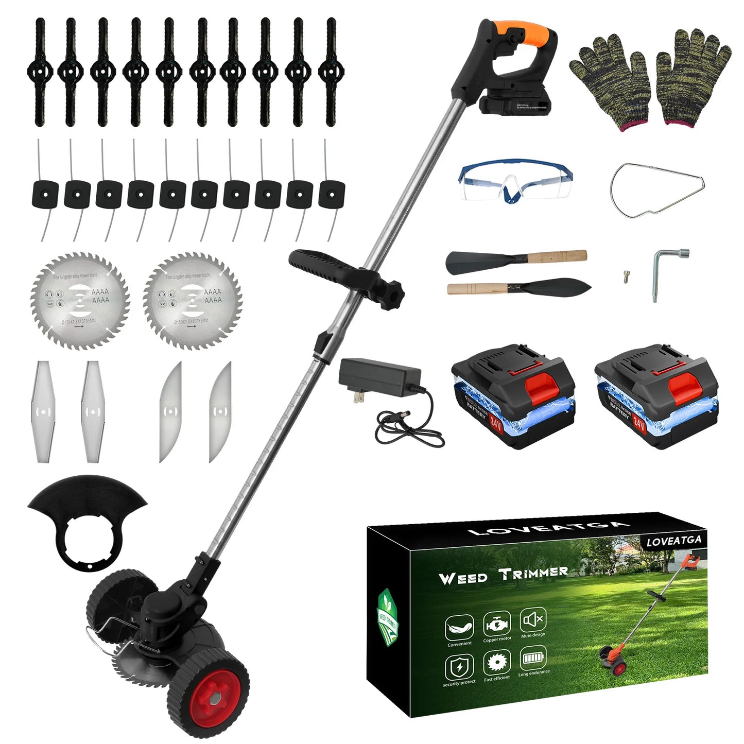 Cordless 21V Grass Trimmer 3-in-1 Mower Edger Brush Cutter
