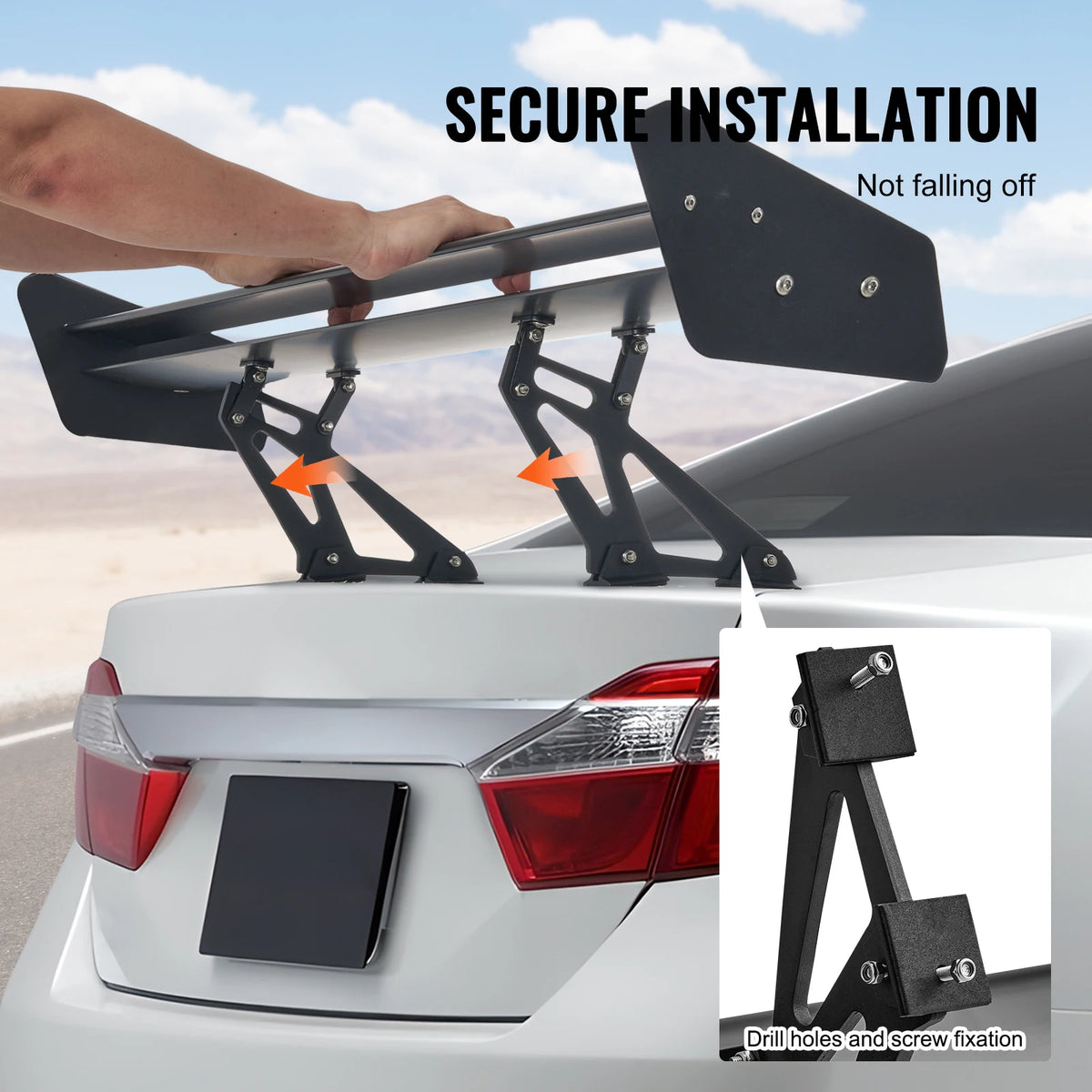 SucceBuy Universal Double Deck Aluminum Alloy Racing Rear Spoiler Wing