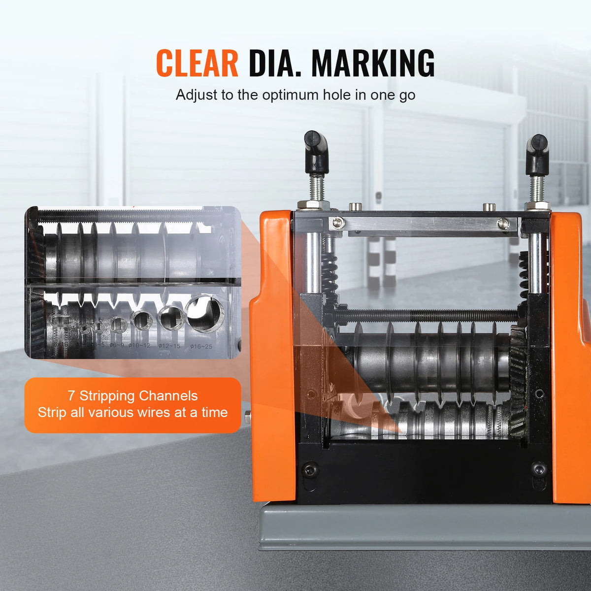 SucceBuy 60W Wire Stripping Machine 1.5-25mm Seven Channel