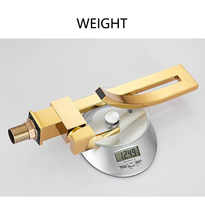 Wanmivezlo Brass Deck Mounted Waterfall Mixer Tap