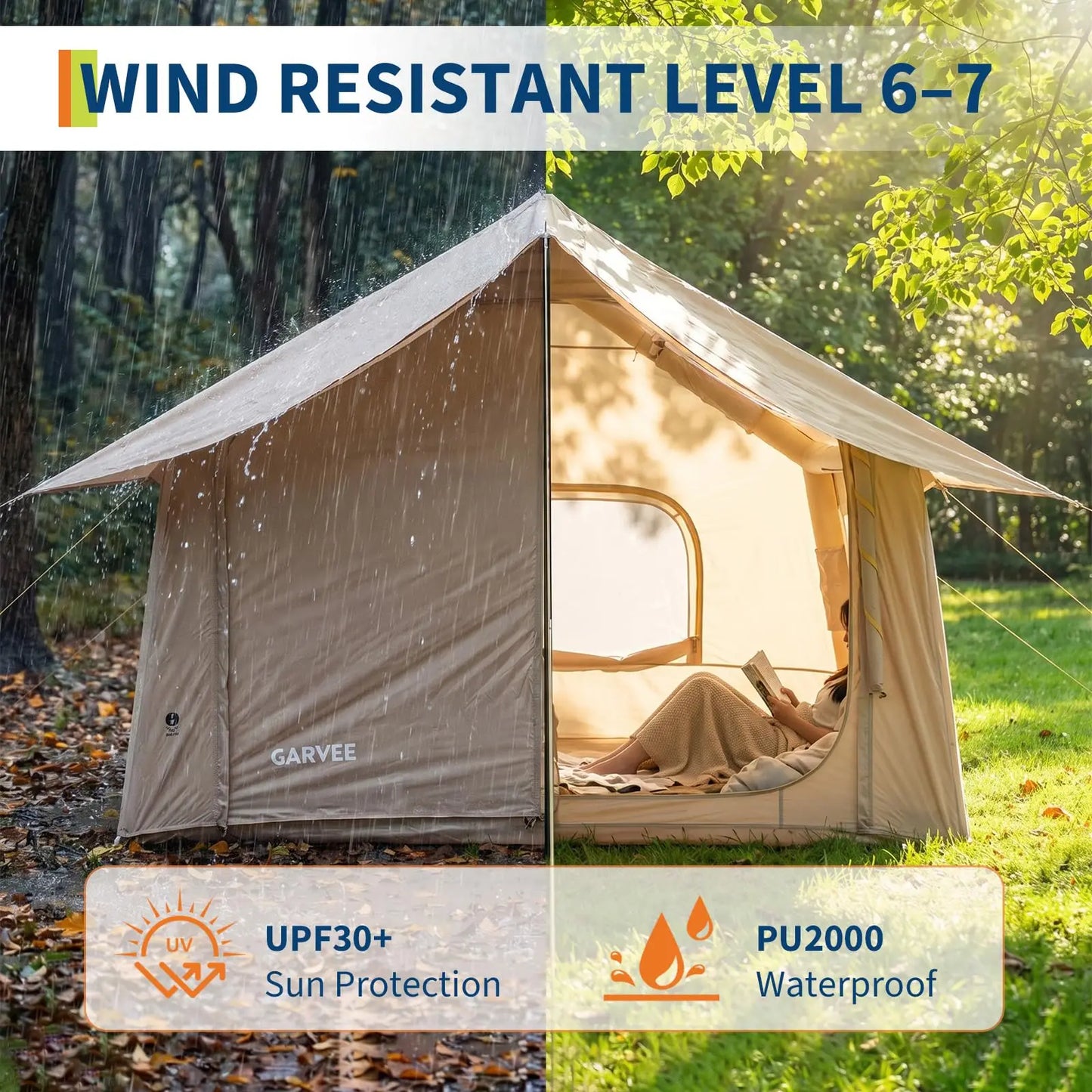 Inflatable 6-Person Camping Tent With Skylight And Quick Setup