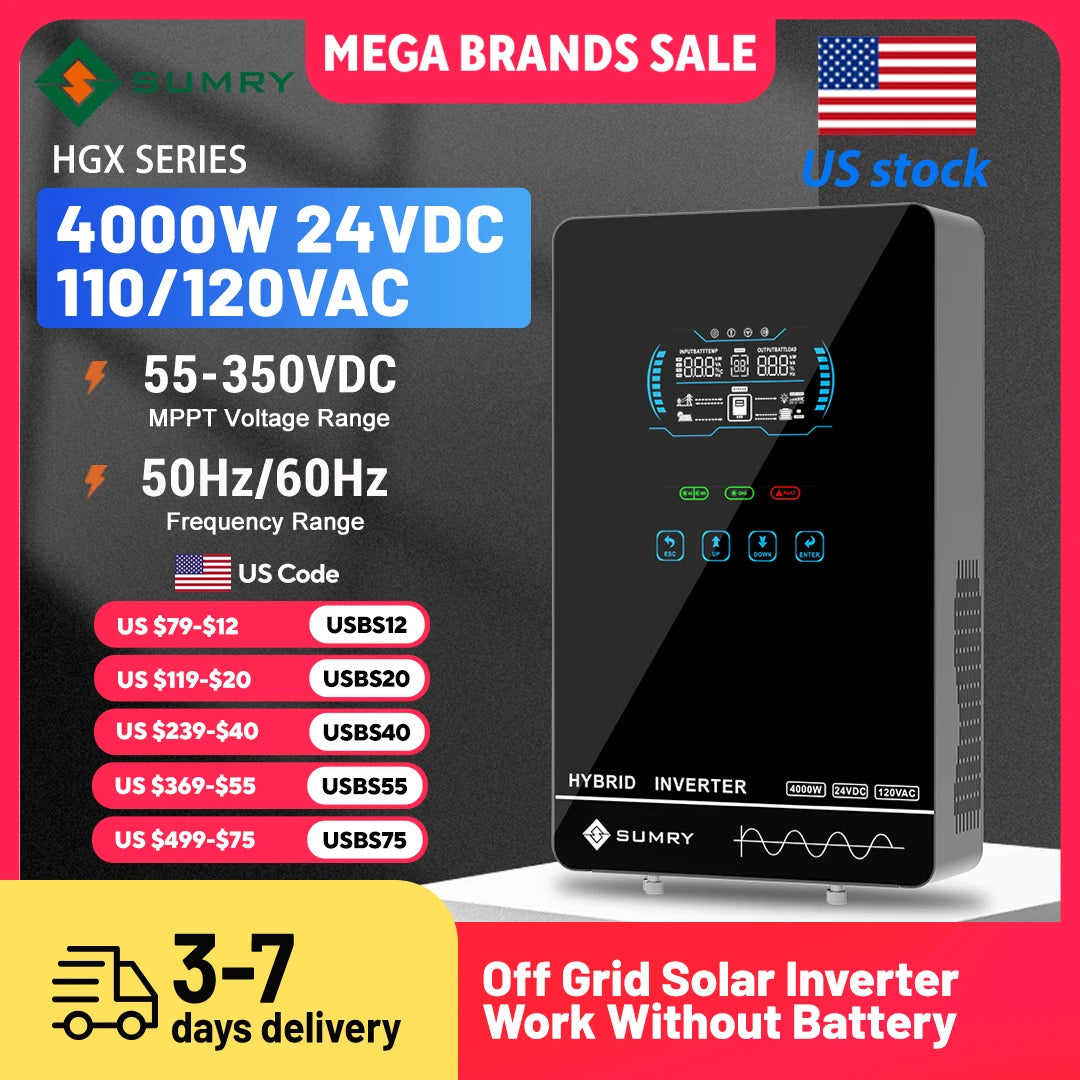 Sumry Hybrid Solar Inverter With MPPT Charger Pure Sine Wave