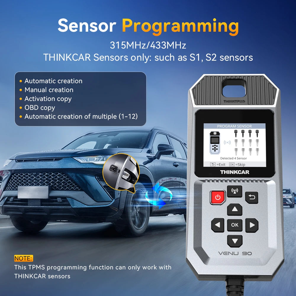THINKCAR VENU 90 Car Tire Pressure Diagnose Tool Automotive TPMS Sensor Programming Learning Activator For ThinkTool Pro 689BT