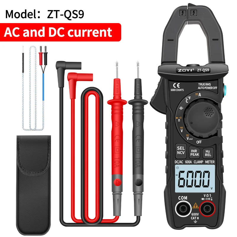 ZOYI Digital Clamp Meter 600A True RMS Auto Range Multimeter