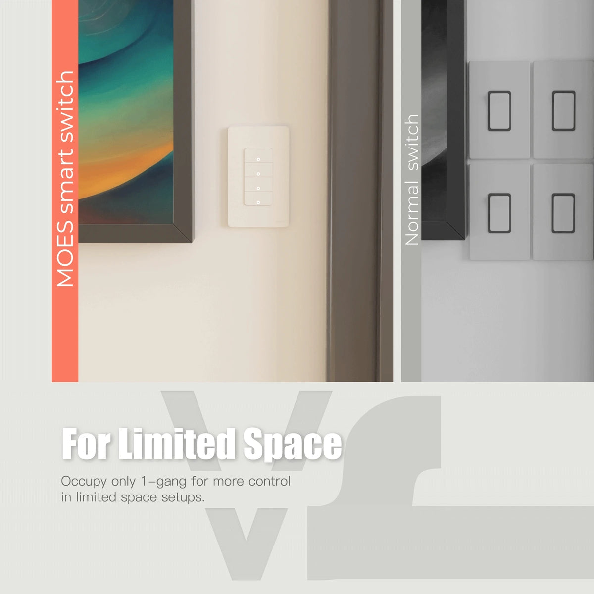 MOES Tuya Wi-Fi Smart Single Pole Push Button Wall Switch