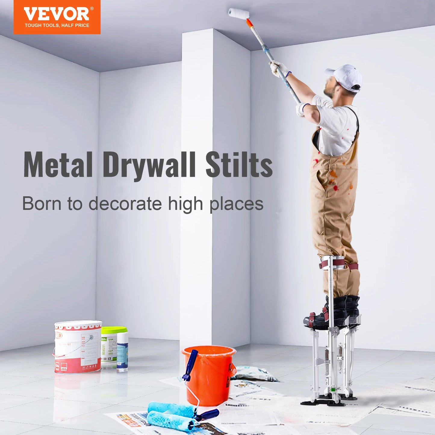 Adjustable Aluminum Drywall Stilts With Protective Knee Pads