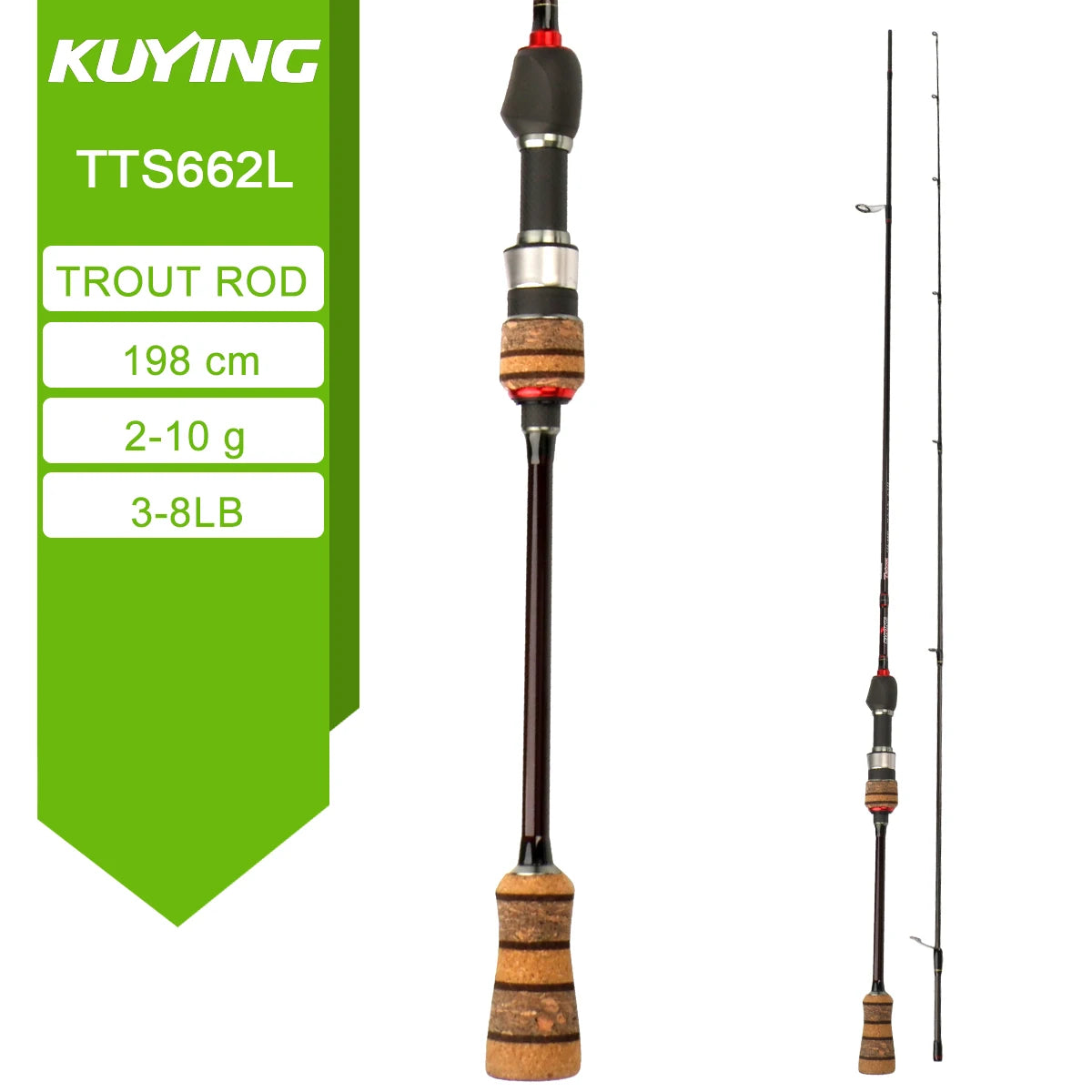 Kuying Teton Carbon Fast Action Casting Lure Rod Fuji Guides