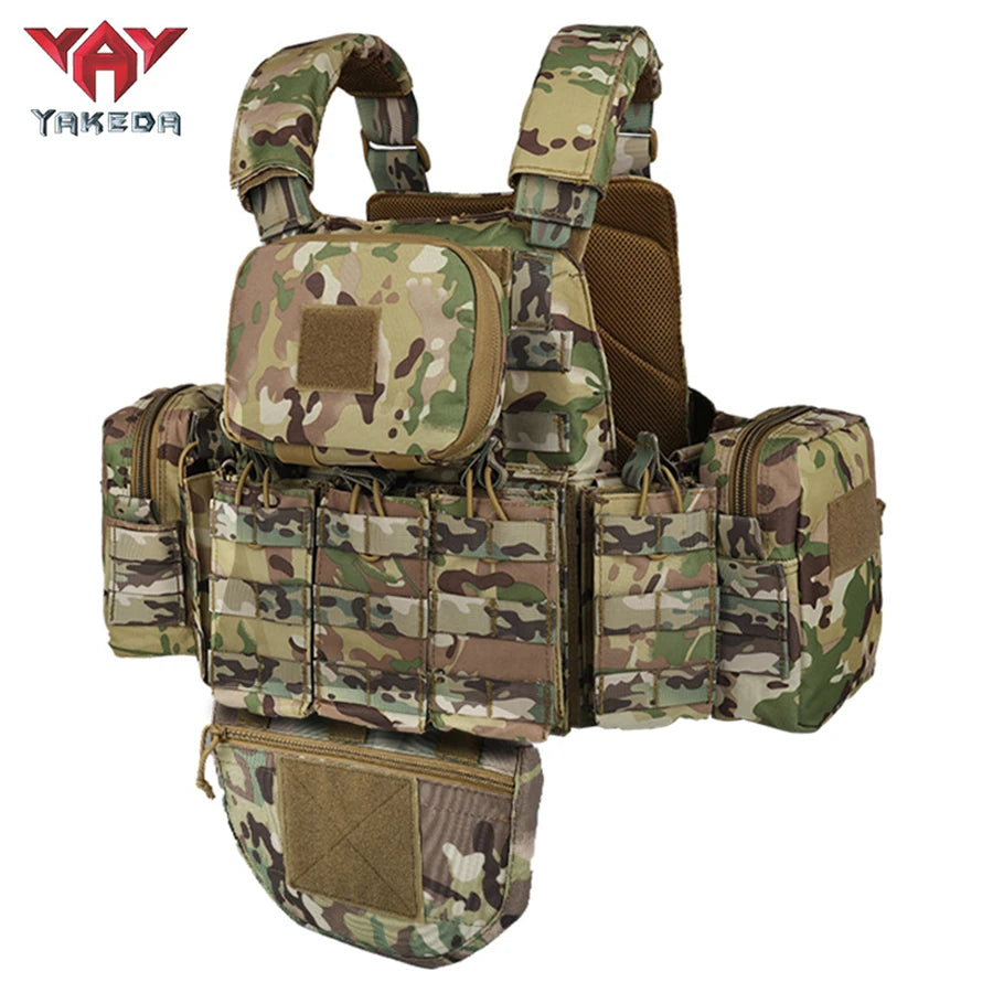 YAKEDA   Five piece equipment bag training vest, detachable and expandable, waterproof, wear-resistant and tear resistant