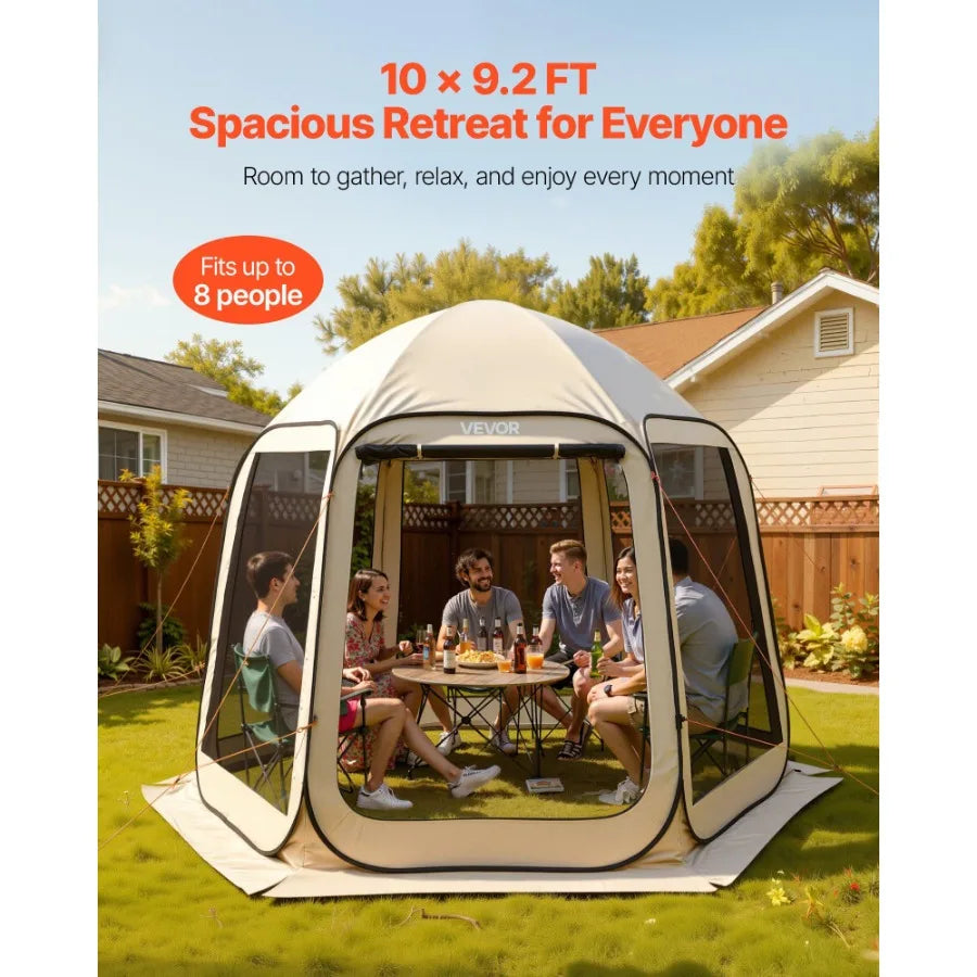 Pop Up Screened Canopy Tent With Ventilated Mesh Sides