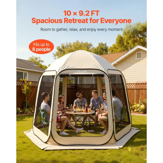 Pop Up Screened Canopy Tent With Ventilated Mesh Sides