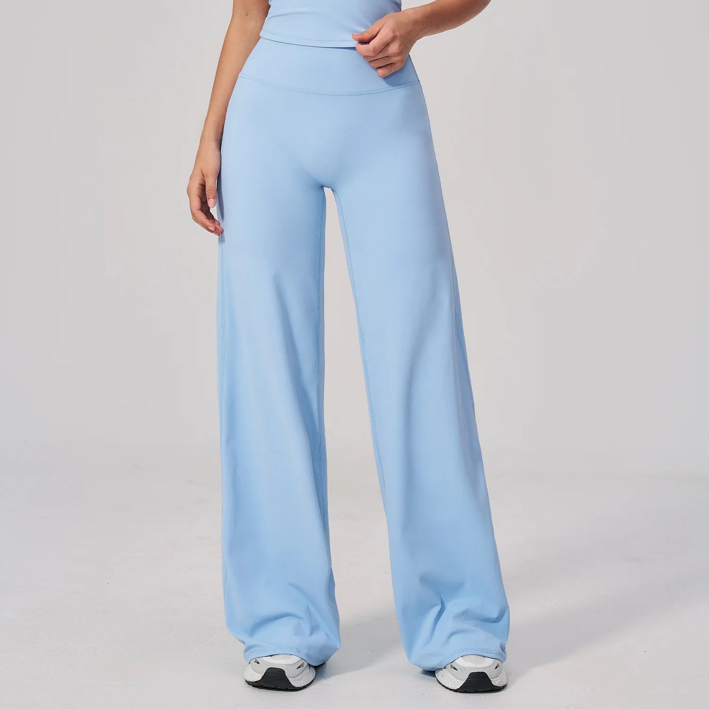 High Waist Wide Leg Yoga Pants Women Butt Lift Workout Trousers Flare Leggings Tummy Control Gym Fitness Straight Leg Bottoms
