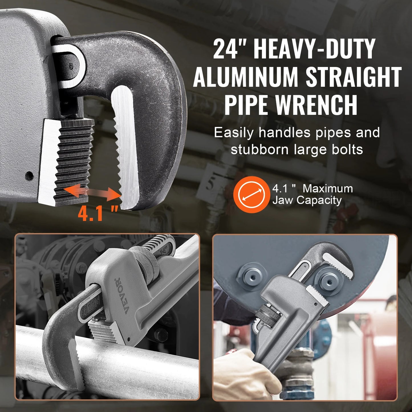 SucceBuy Aluminum Straight Pipe Wrench For Plumbing Repairs