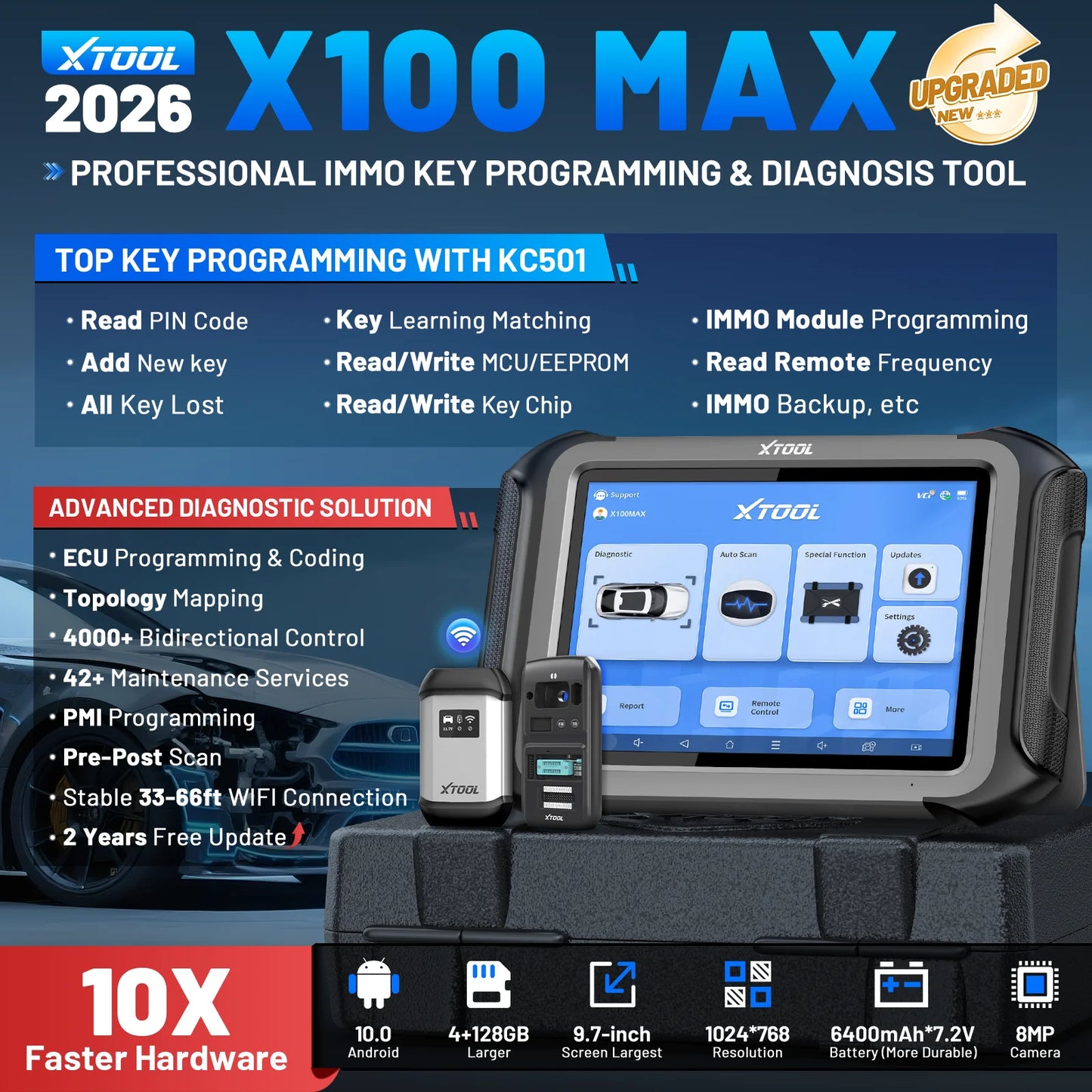 XTOOL X100 MAX V2.0 Key Programmer All Keys Lost Diagnostics
