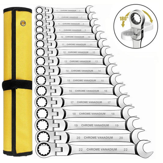 Professional Carbon Steel 72 Tooth Ratchet Wrench Set