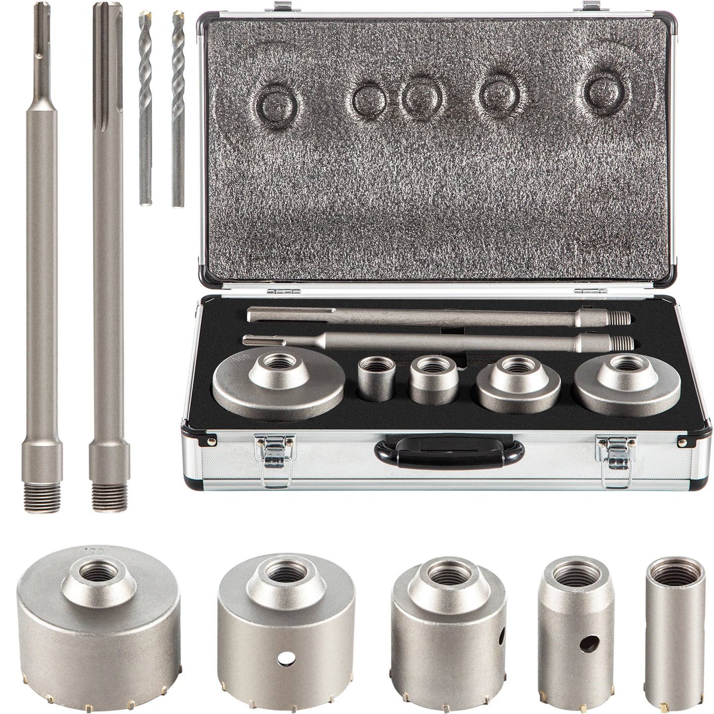SucceBuy 4-In-1 Concrete Hole Saw Kit SDS Plus Max