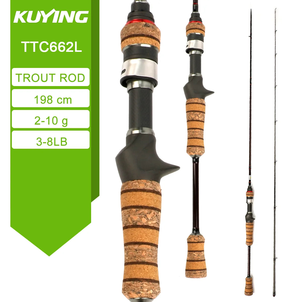 Kuying Teton Carbon Fast Action Casting Lure Rod Fuji Guides