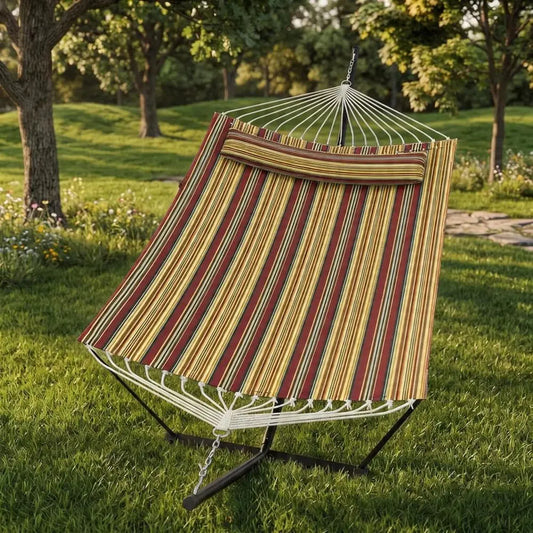 Double Hammock With Stand For Two Persons Pillow Included