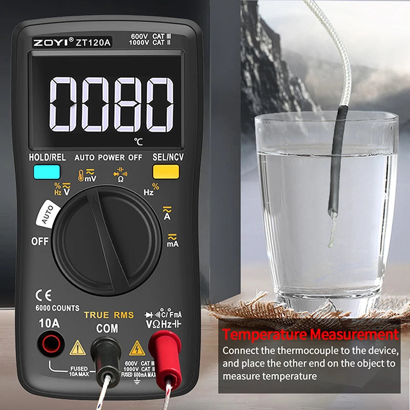 Zoyi 102A Fully Auto Pocket Digital Multimeter Anti Burn Protection