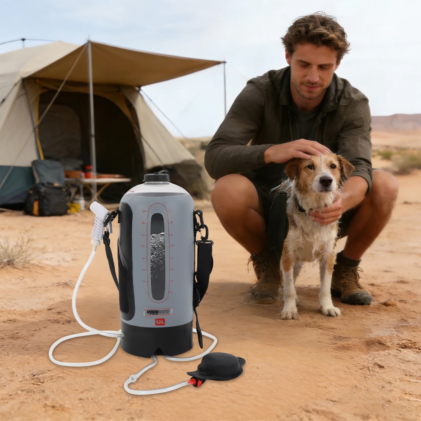 Bymaocar Portable Pressure Camp Shower With Air Pump