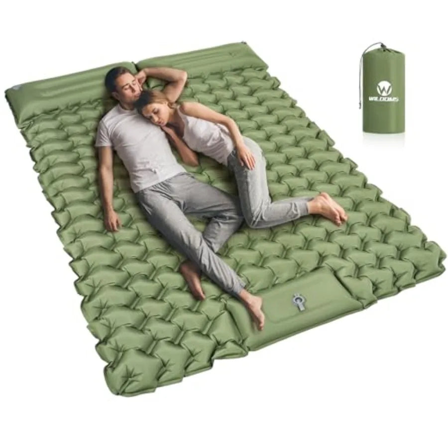 Ultralight Two-Person Camping Sleeping Pad With Built-In Pump
