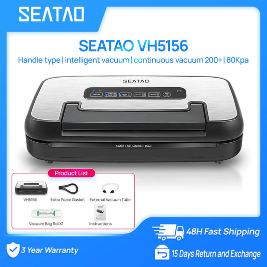 SEATAO VH5156 Vacuum Packing Machine Automatic Multi Functional Built-in Storage&cutting Vacuum Sealer Household