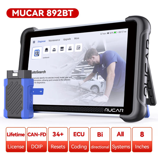 MUCAR 892BT Professional Diagnostic Tools CANFD DOIP ECU Coding 35 Resets Lifetime Free Update Full System OBD2 Scanner VS 689BT
