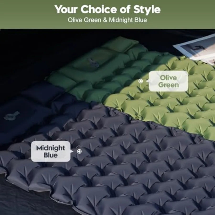Ultralight Two-Person Camping Sleeping Pad With Built-In Pump
