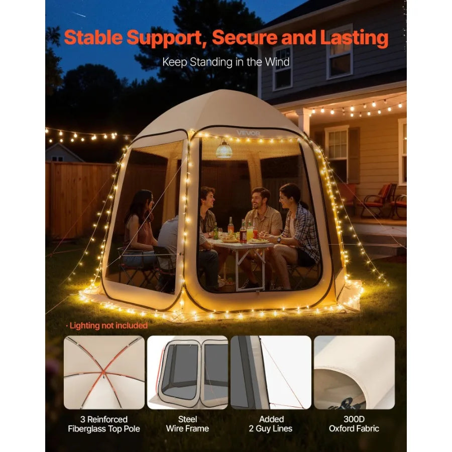 Pop Up Screened Canopy Tent With Ventilated Mesh Sides